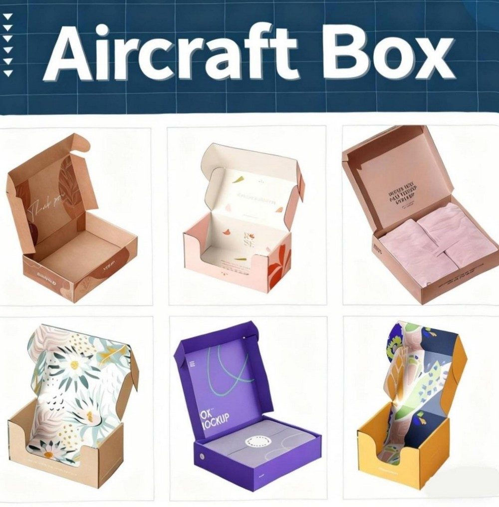 Corrugated mailer box, aircraft-style
